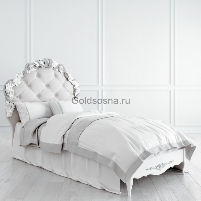 Кровать односпальная Silvery Rome с мягким изголовьем Кровать односпальная Silvery Rome с мягким изголовьем