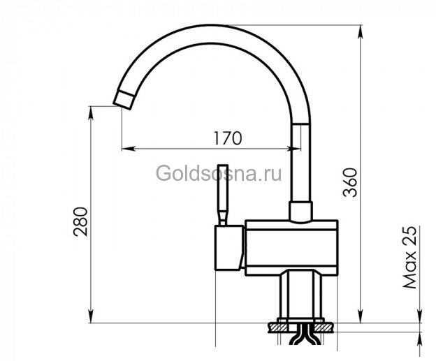 Кухонный смеситель STANDART ST-31 Кухонный смеситель STANDART ST-31