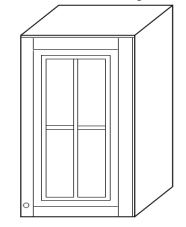 Шкаф 40 навесной (1 дверь, стекло) Скайда 2