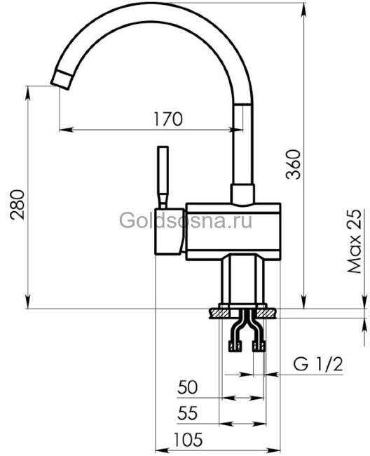 Кухонный смеситель STANDART ST-31 Кухонный смеситель STANDART ST-31
