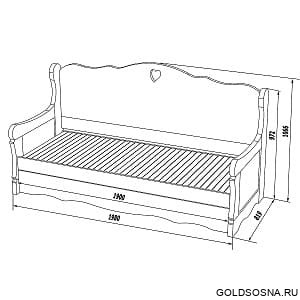 Диван-кровать 3х местный Прованс
