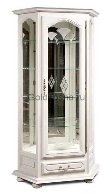 Шкаф с витриной Давиль ММ-126-13/01П декор (угл.)