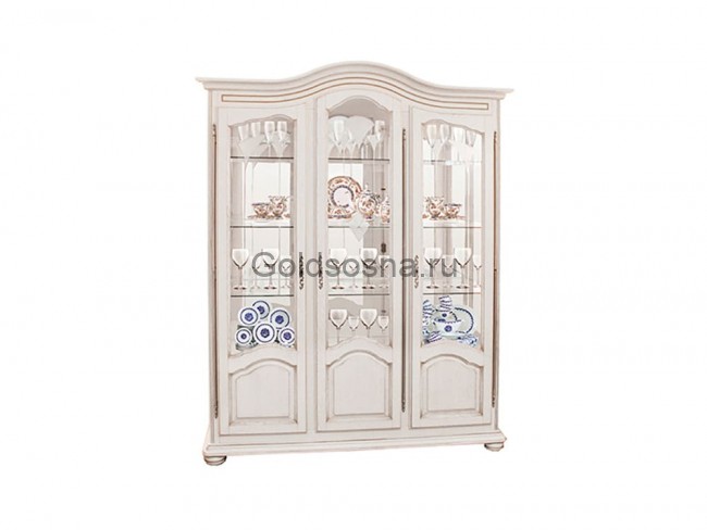 Шкаф с витриной Давиль ММ-126-15/03 стекло декор