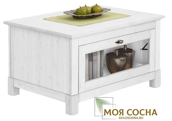 Стол кофейный Рауна (белый воск УКВ)