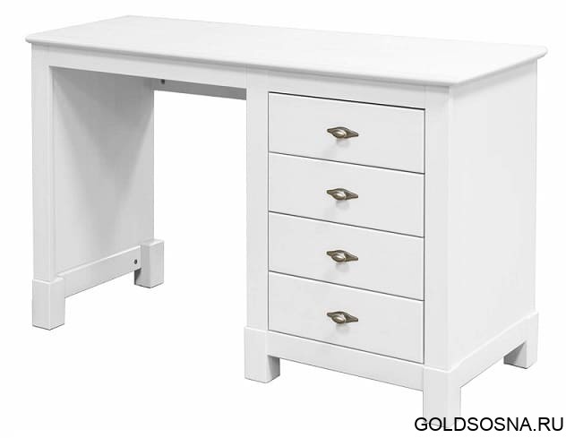 Стол письменный Рауна 04 1-тумбовый (белый воск УКВ) Стол письменный Рауна 04 1-тумбовый (белый воск УКВ)