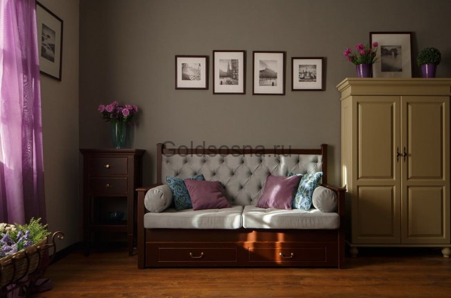 Диван Бьерт 1-53 ткань-кожа