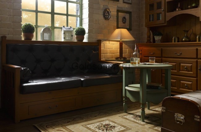 Диван Бьерт 1-53 ткань-кожа