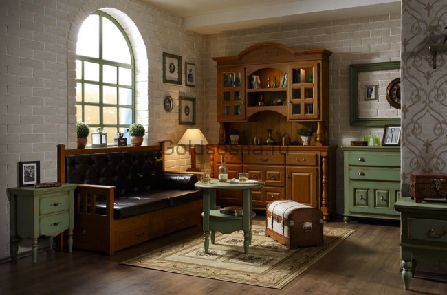 Диван Бьерт 1-53 ткань-кожа