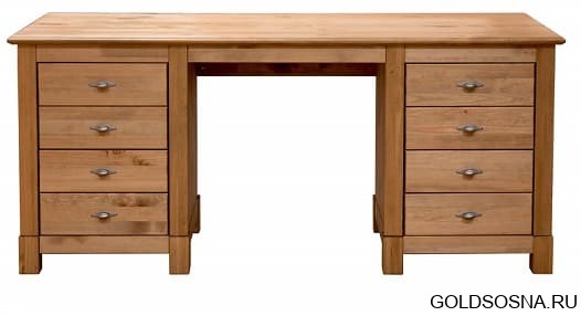 Стол письменный Рауна 08 2-х тумбовый бейц/масло