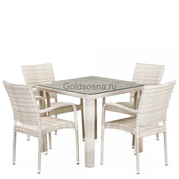 Комплект плетеной мебели из ротанга T341A/Y376A-W85-90x90 4Pcs Latte
