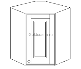 Шкаф угловой навесной 60 (1 дверь, дерево) Скайда 2 Шкаф угловой навесной 60 (1 дверь, дерево) Скайда 2