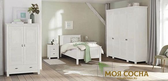 Кровать Рауна (белый воск УКВ) Кровать Рауна (белый воск УКВ)