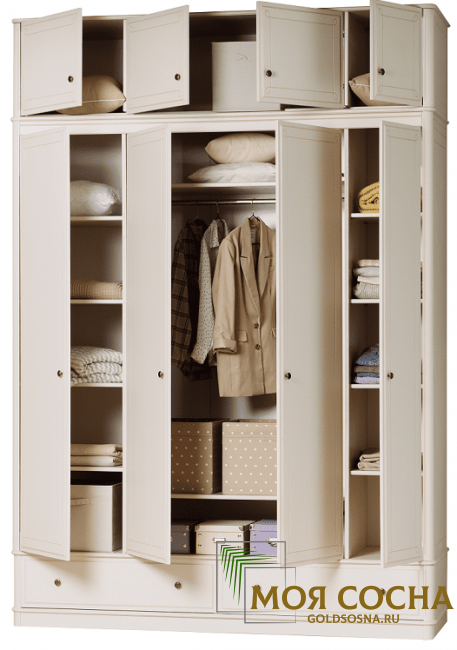 Шкаф Бетти 4-ств №3 с антресолью Шкаф Бетти 4-ств №3 с антресолью
