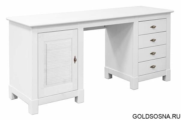 Стол письменный Рауна 14 2-х тумбовый (белый воск УКВ) Стол письменный Рауна 14 2-х тумбовый (белый воск УКВ)