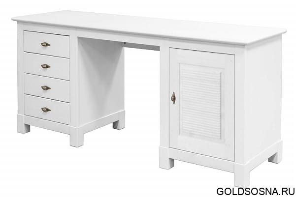 Стол письменный Рауна 14 2-х тумбовый (белый воск УКВ) Стол письменный Рауна 14 2-х тумбовый (белый воск УКВ)