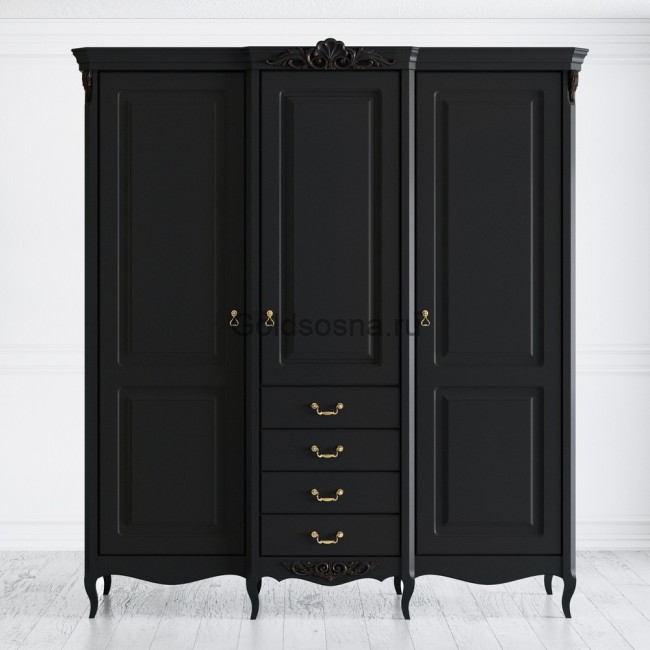 Шкаф трехдверный Nocturne с 4 ящиками