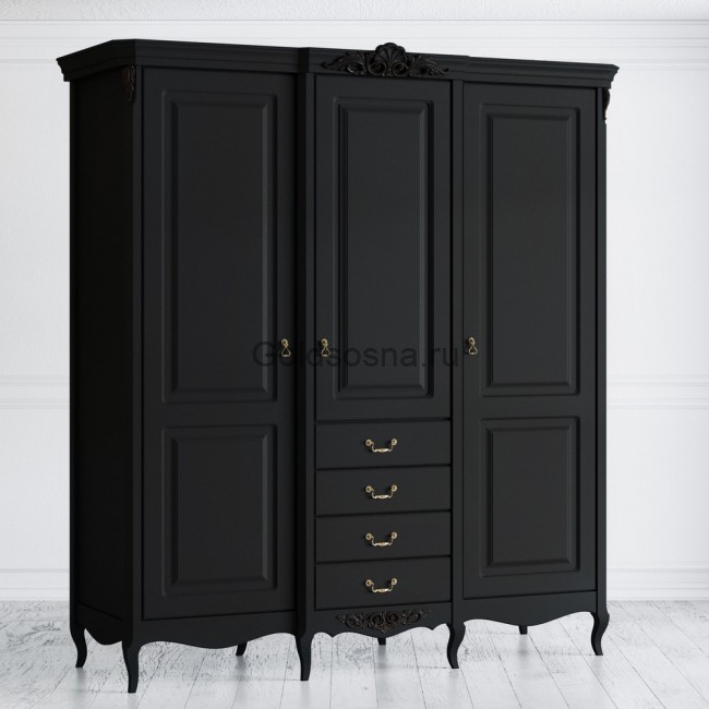 Шкаф трехдверный Nocturne с 4 ящиками