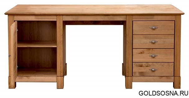 Стол письменный Рауна 14 2-х тумбовый (бейц/масло) Стол письменный Рауна 14 2-х тумбовый (бейц/масло)