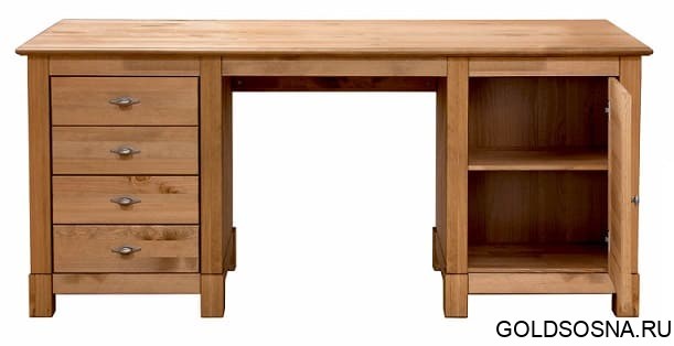 Стол письменный Рауна 14 2-х тумбовый (бейц/масло) Стол письменный Рауна 14 2-х тумбовый (бейц/масло)