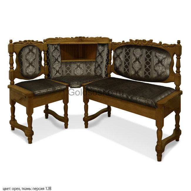 Угловой диван Картрайд с резьбой Угловой диван Картрайд с резьбой